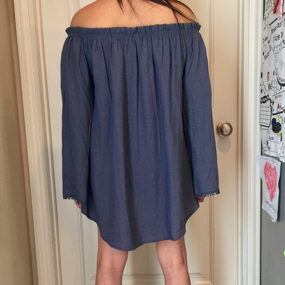 Mono Reno embroidered off shoulder tunic dress M - Picture 5 of 8